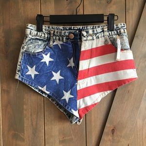 NWT Vintage inspired USA high waist shorts